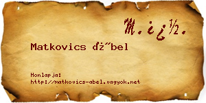 Matkovics Ábel névjegykártya